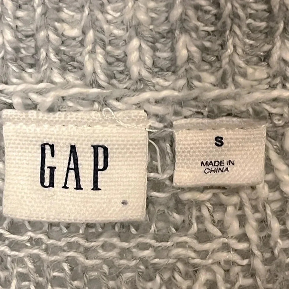 GAP Longline Boho Fringe Open Front Heather Gray Cardigan Sweater - Picture 7 of 11